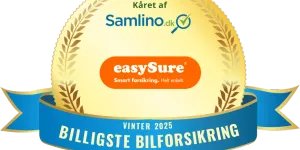 easySure award vinder af billigste bilforsikring vest Danmark vinter 2025