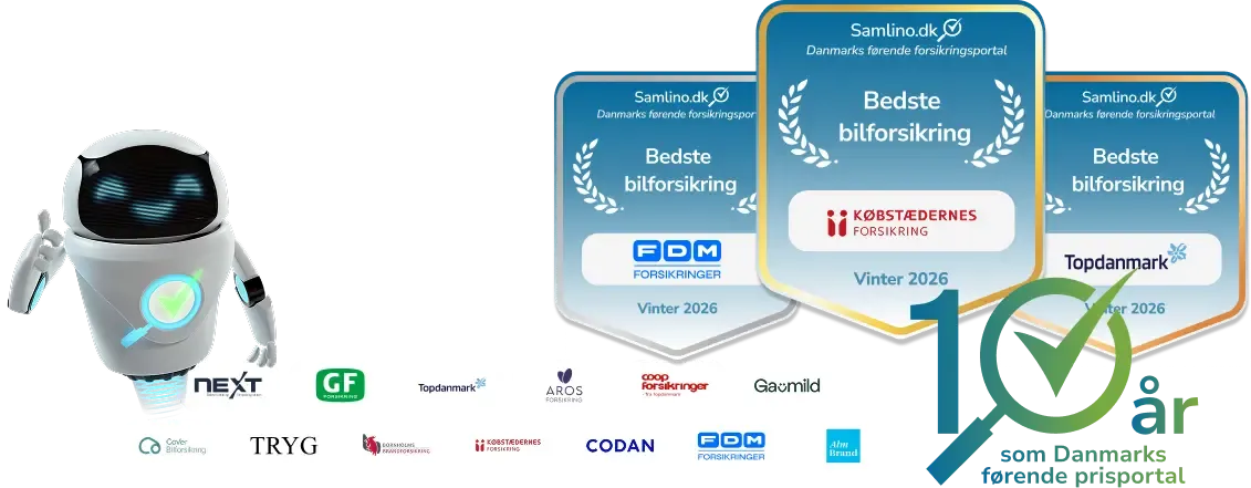 Bedste bilforsikring 2026 kåret af Samlino.dk