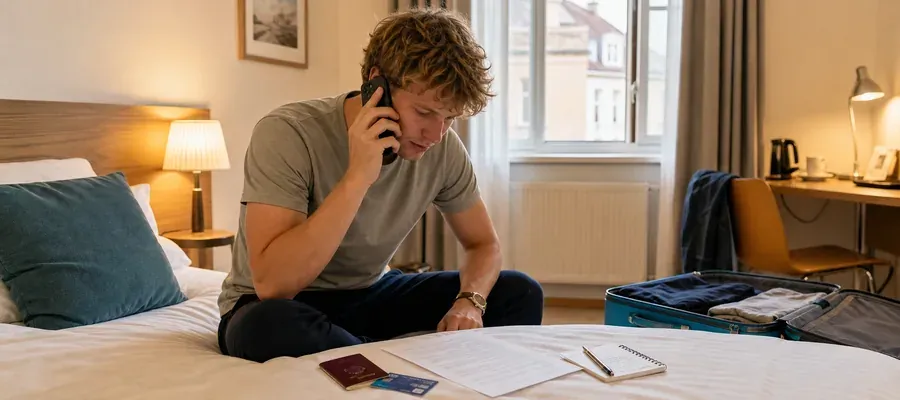 Rejsende ringer til SOS International for forhåndsgodkendelse af rejseforsikring ved akut sygdom i udlandet