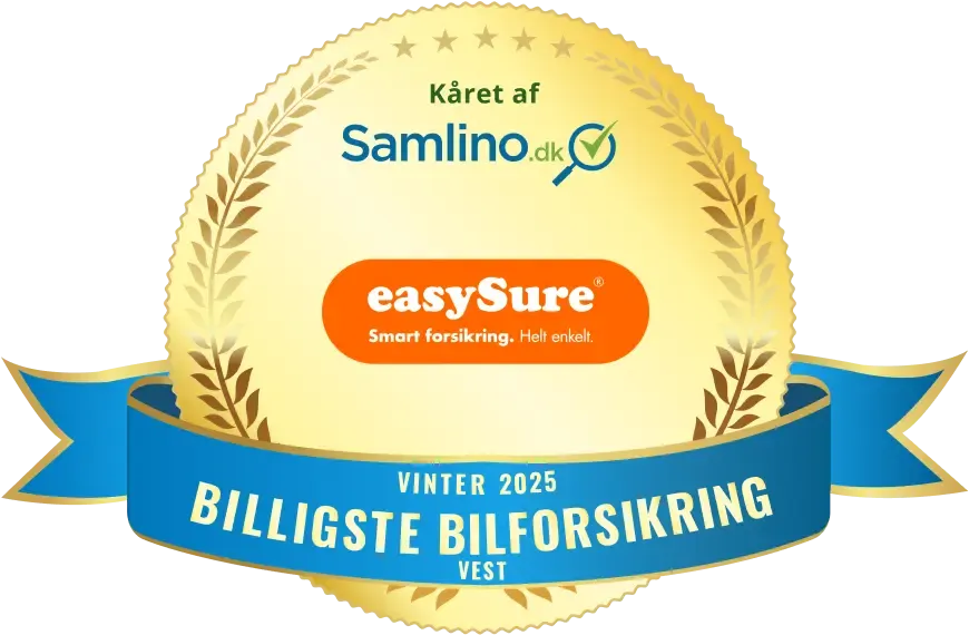 easySure award vinder af billigste bilforsikring vest Danmark vinter 2025